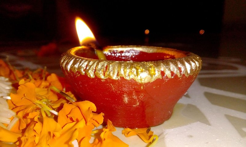 Representative image: diya oil lamp marigold flowers