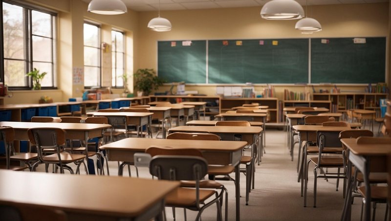 Representative image: empty classroom desks