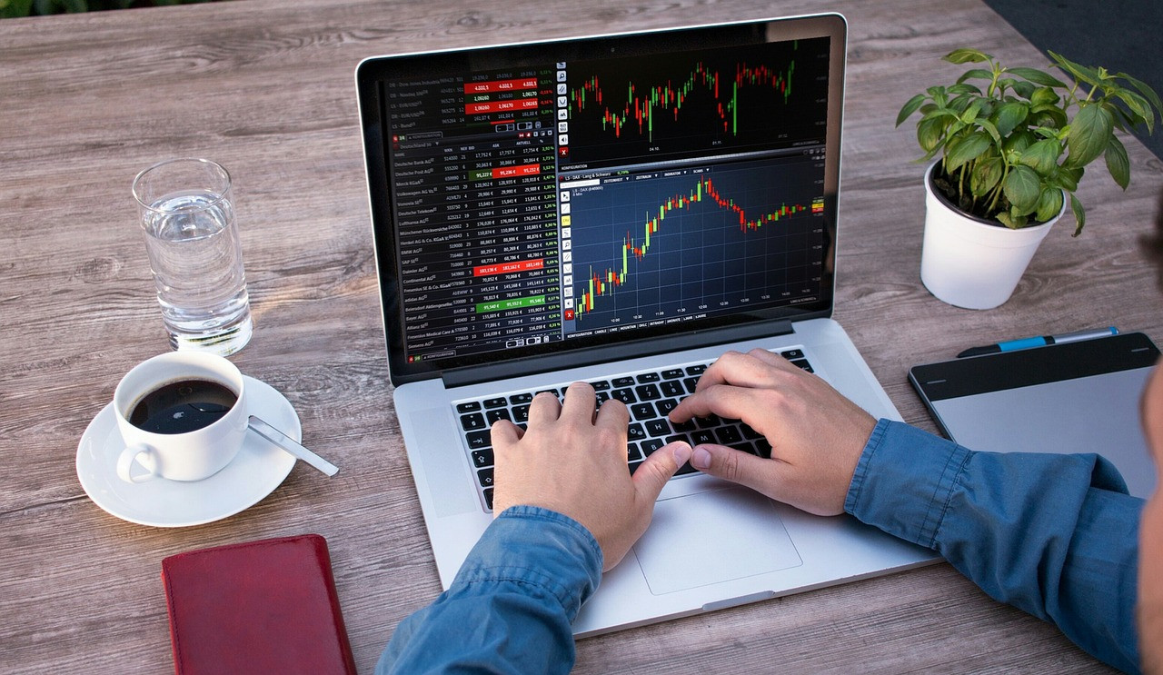 Representative image: stock chart laptop screen