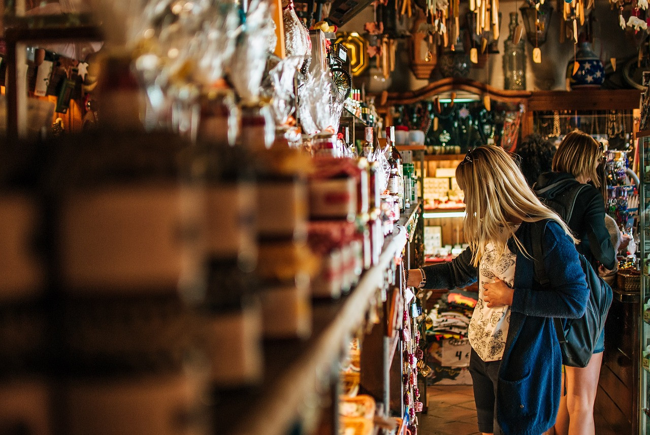 Representative image: shopping street store fronts