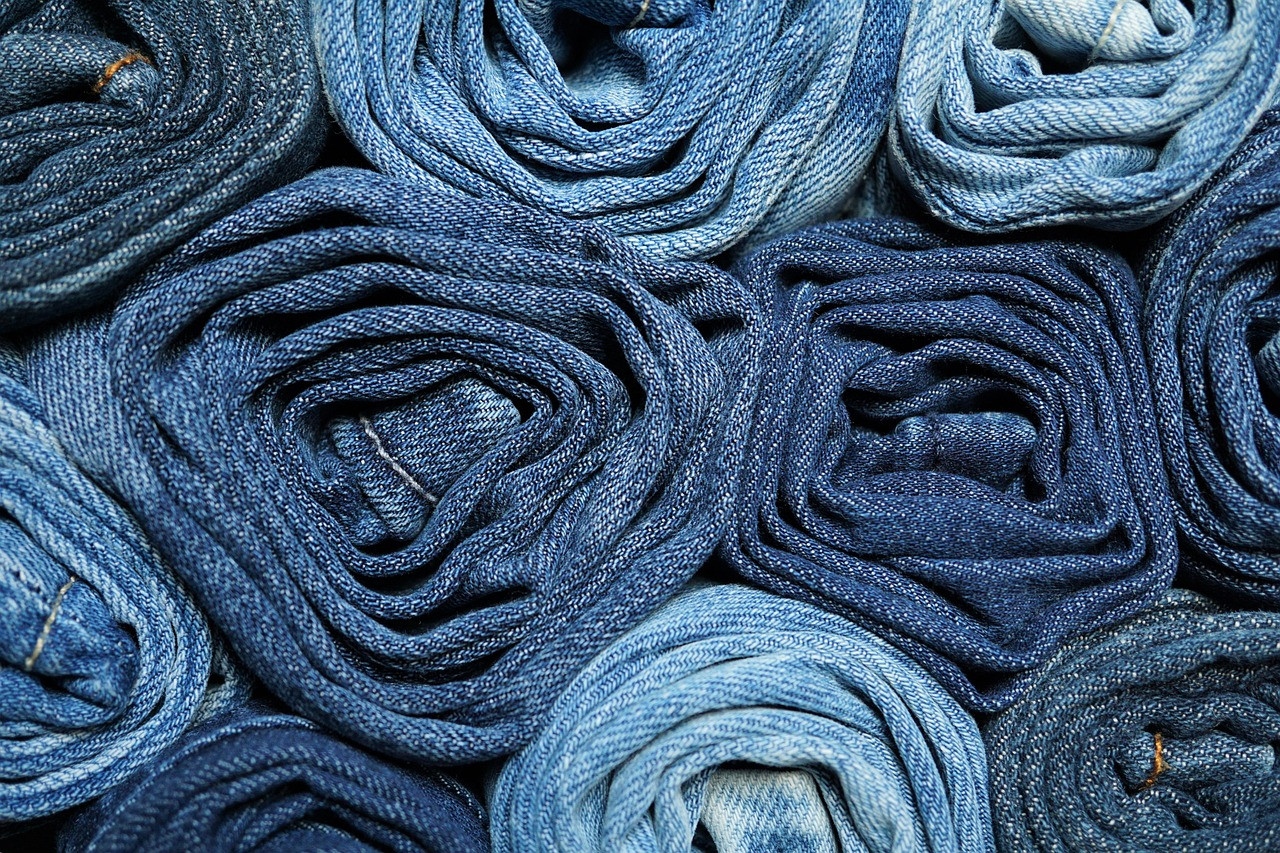 Representative image: stack of blue jeans