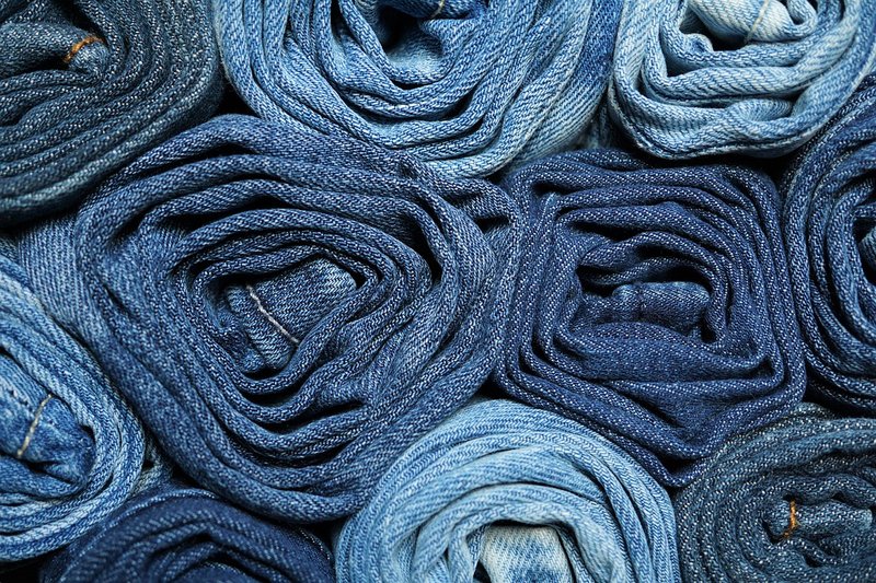 Representative image: stack of blue jeans