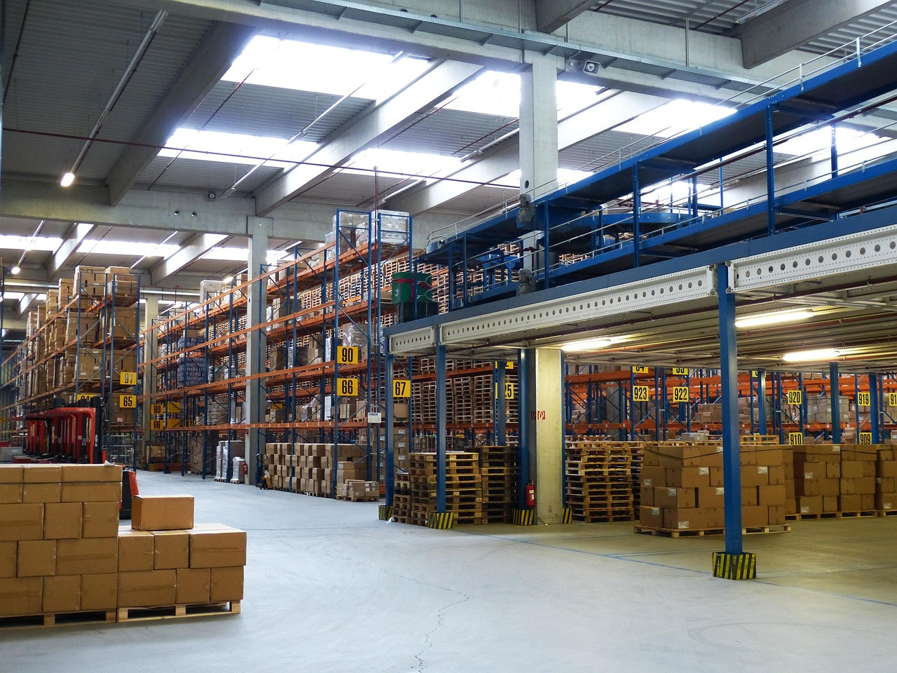Representative image: cardboard boxes warehouse racks
