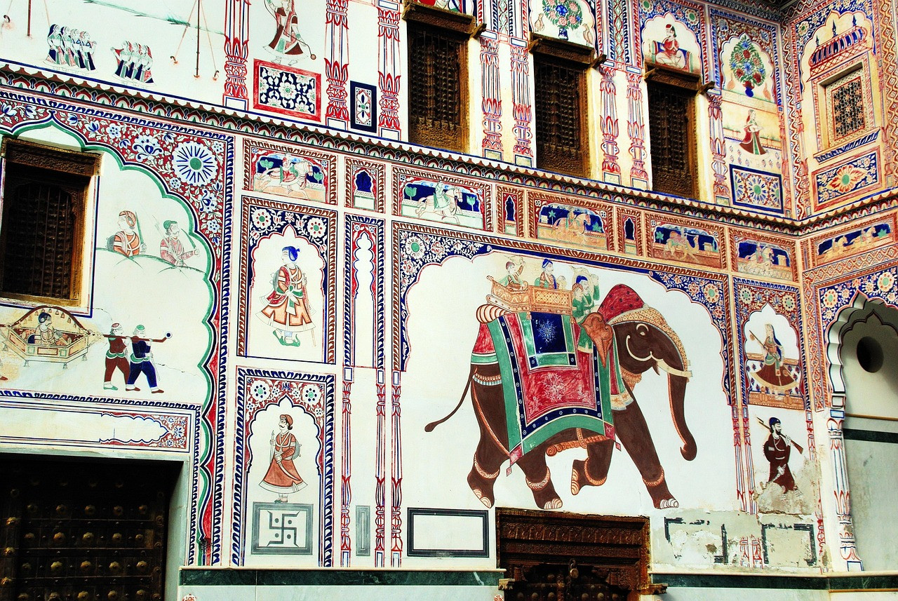 Representative image: painted haveli courtyard rajasthan