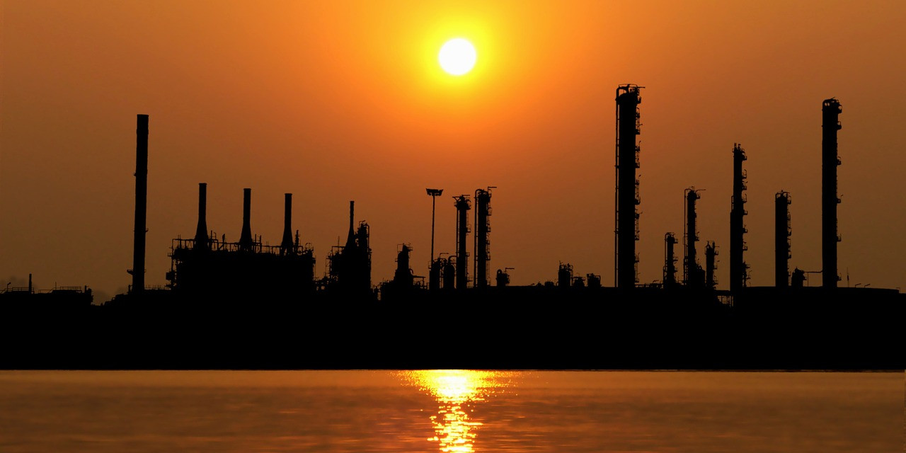Representative image: oil refinery at dusk