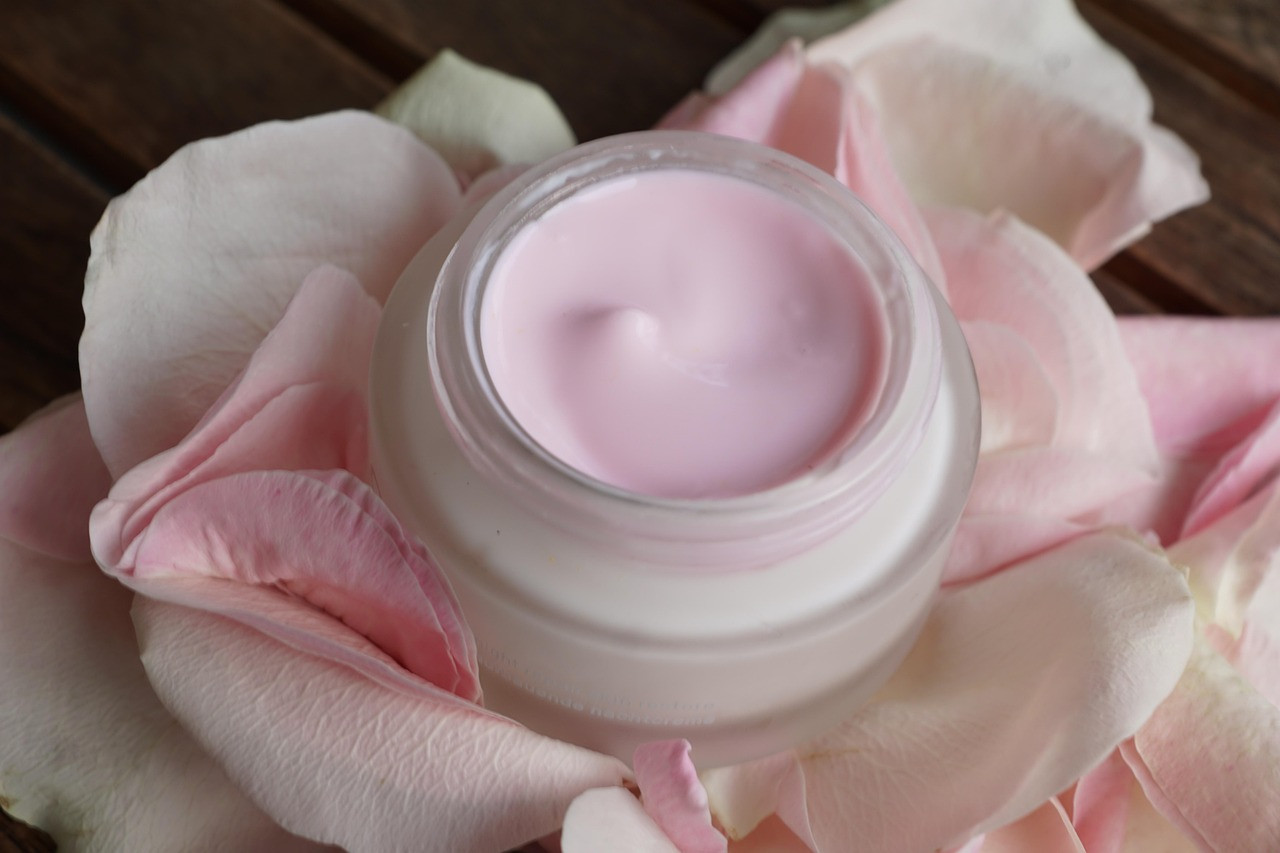 Representative image: skincare cream jars on table