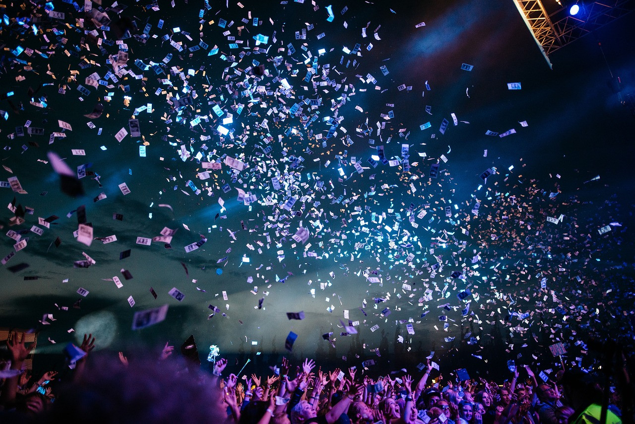 Representative image: concert crowd stage lights