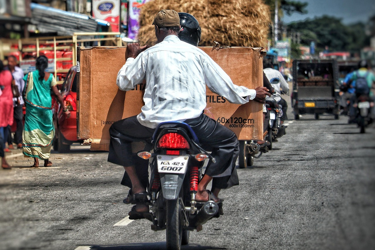 Representative image: delivery rider with parcels