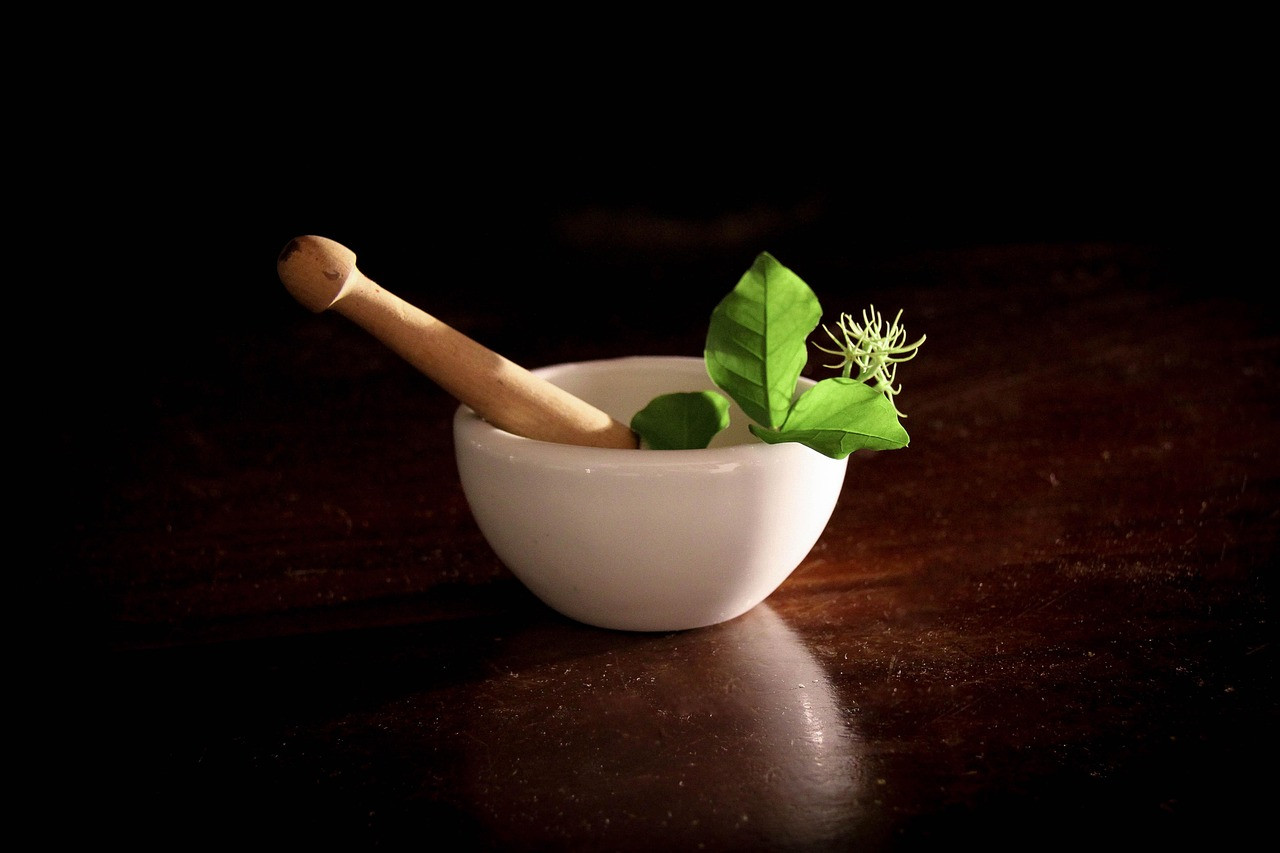 Representative image: mortar pestle herbs