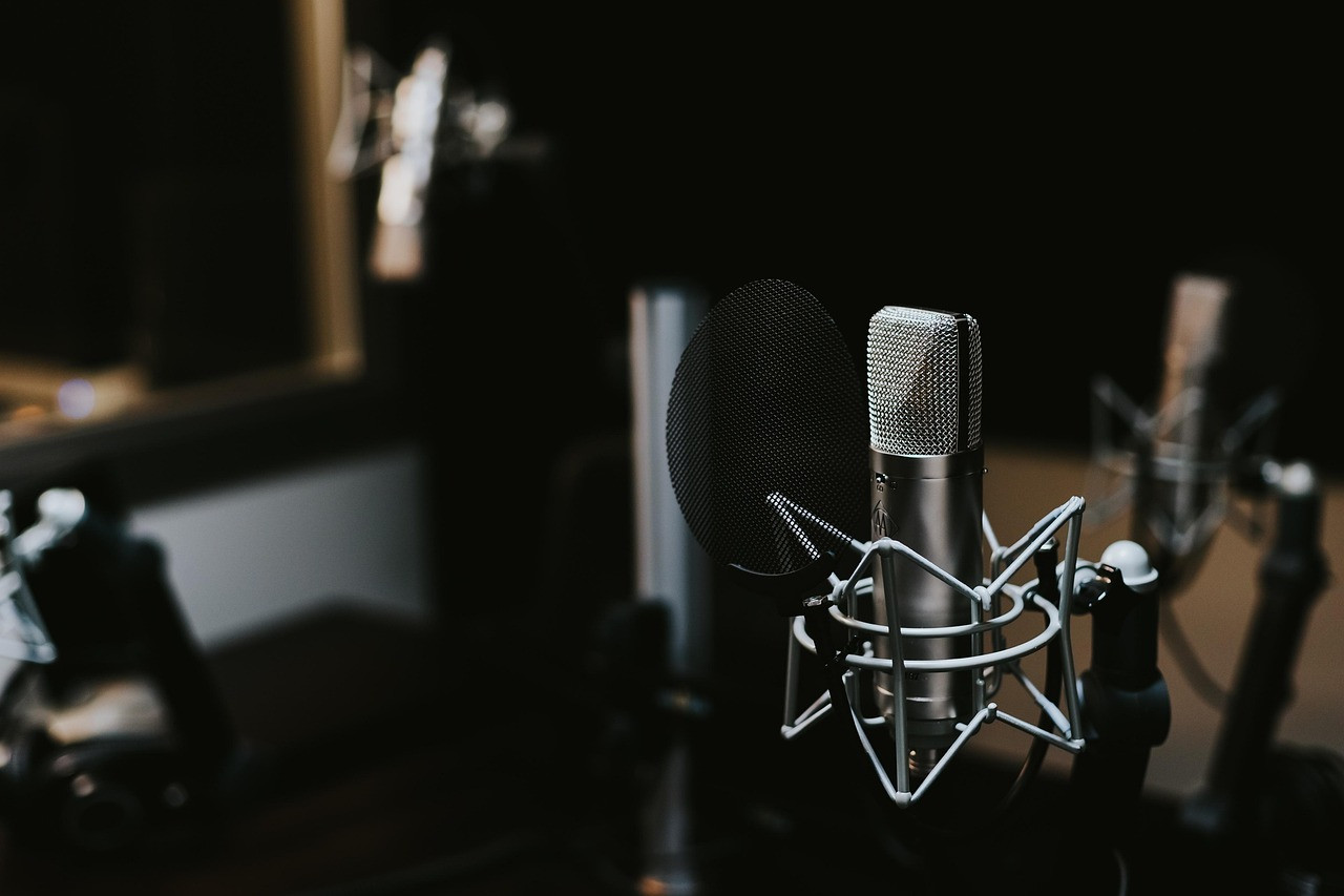 Representative image: podcast microphone studio