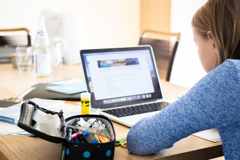 Representative image: online learning laptop student
