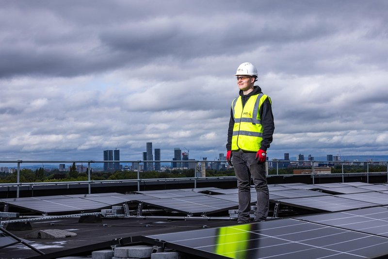 Representative image: solar panel technician