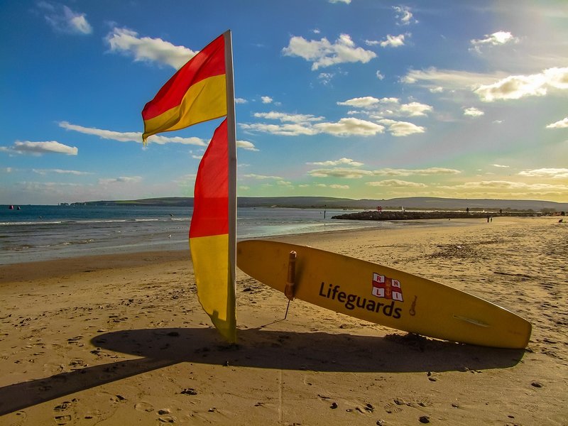 Representative image: beach warning flag lifeguard