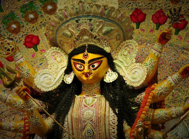 Representative image: durga puja idol and dhak drums