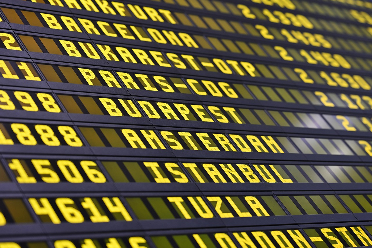 Representative image: airport departure board cancelled