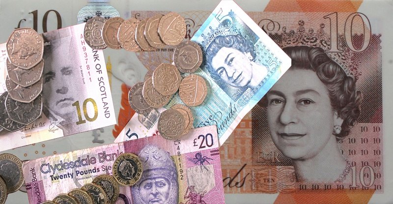 Representative image: british pound coins notes