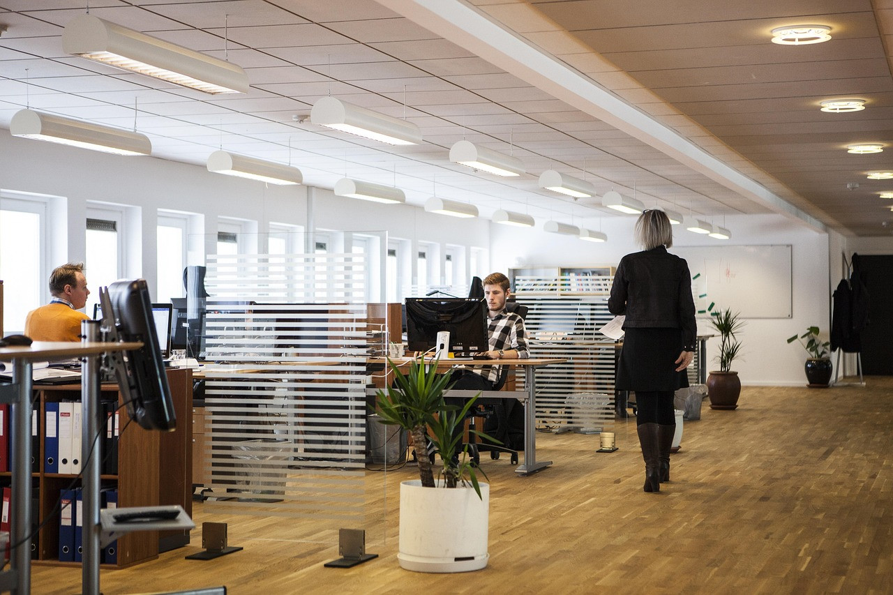 Representative image: open plan office desks