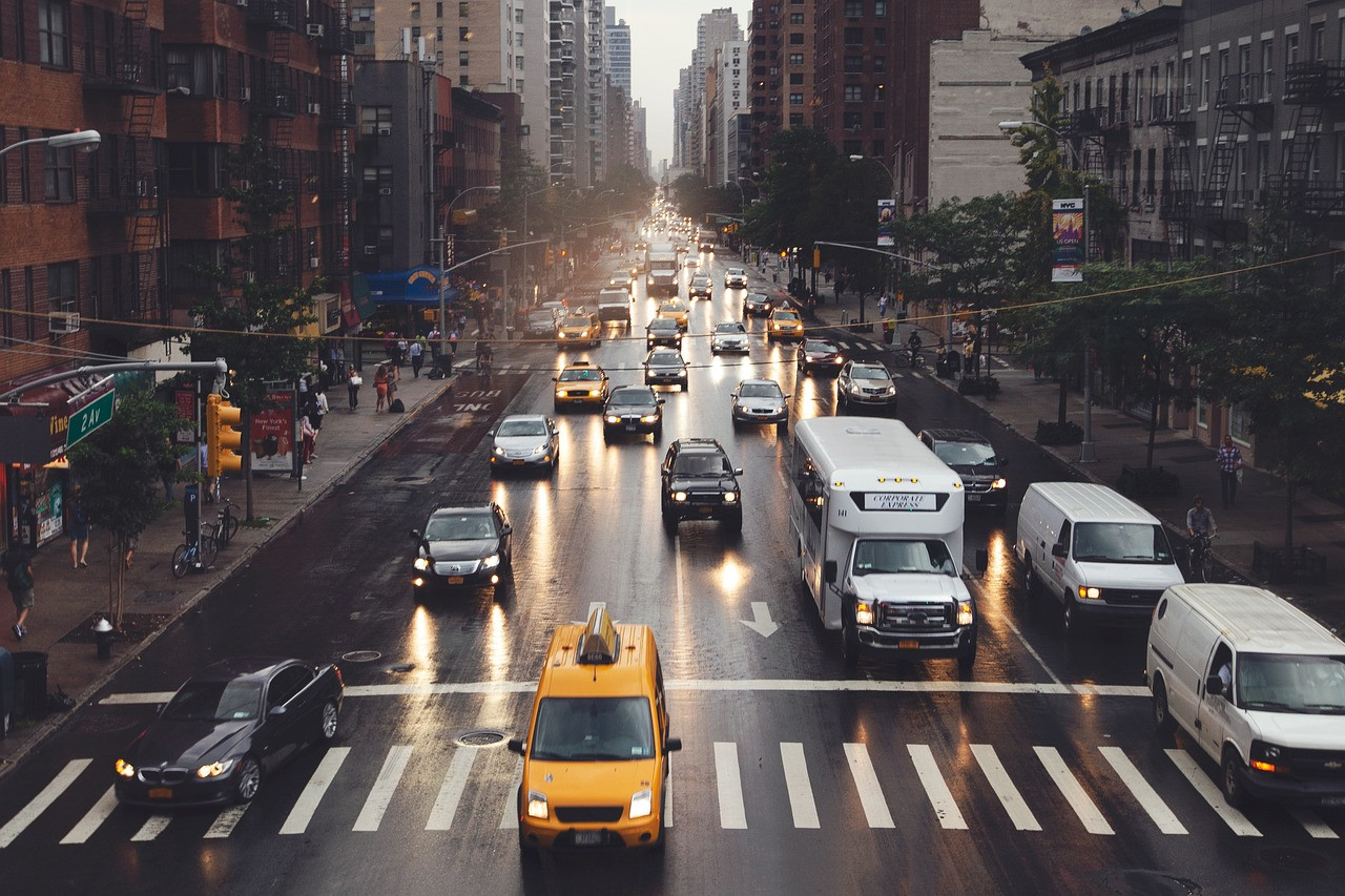 Representative image: taxi city street night