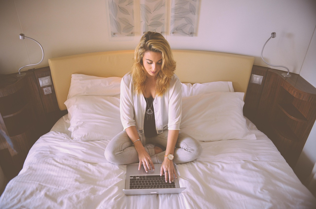 Representative image: person selling online on laptop